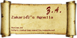Zakariás Agnella névjegykártya